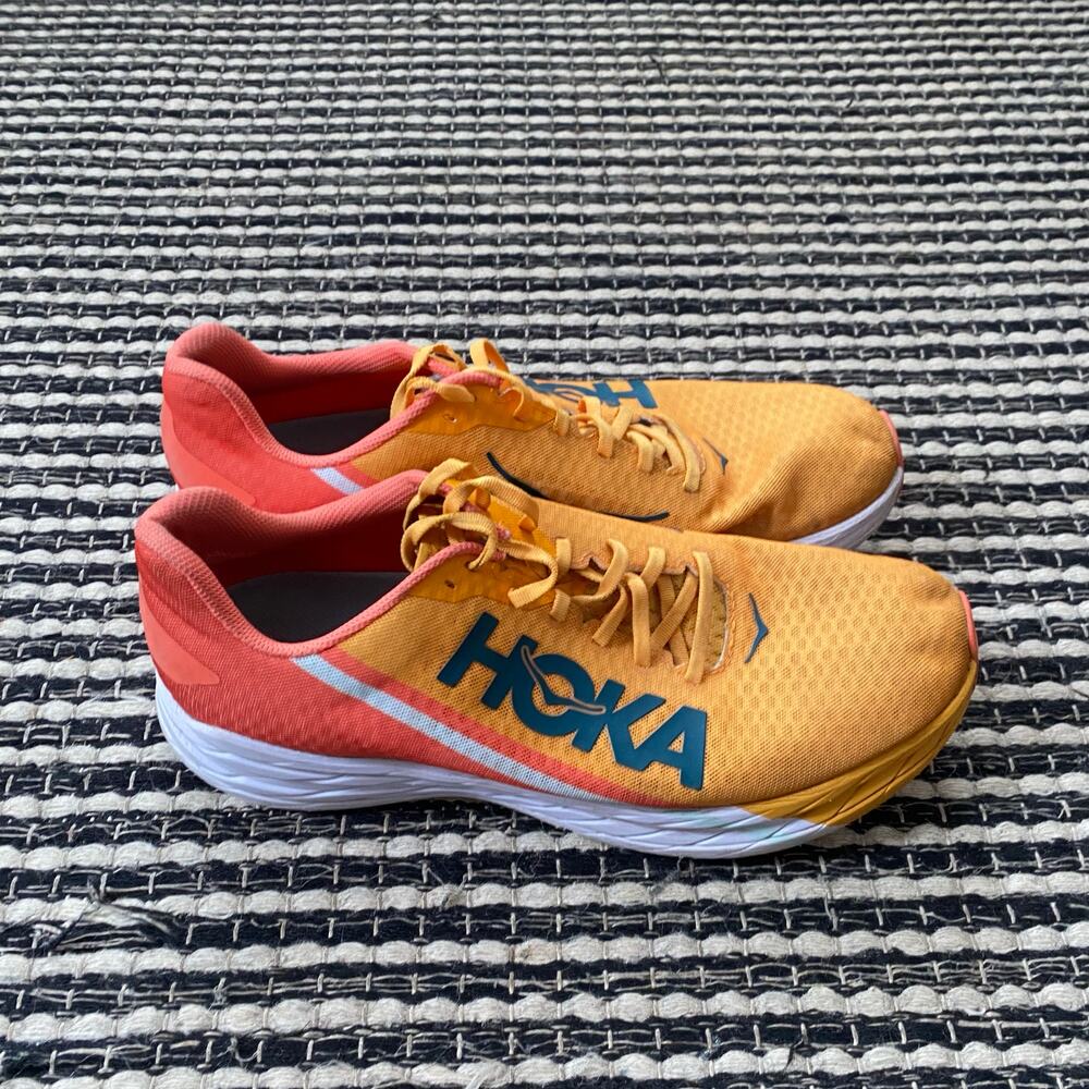 🌿Hoka One One Mens Rocket X Radiant Yellow Camellia Running Sneaker M13  W14